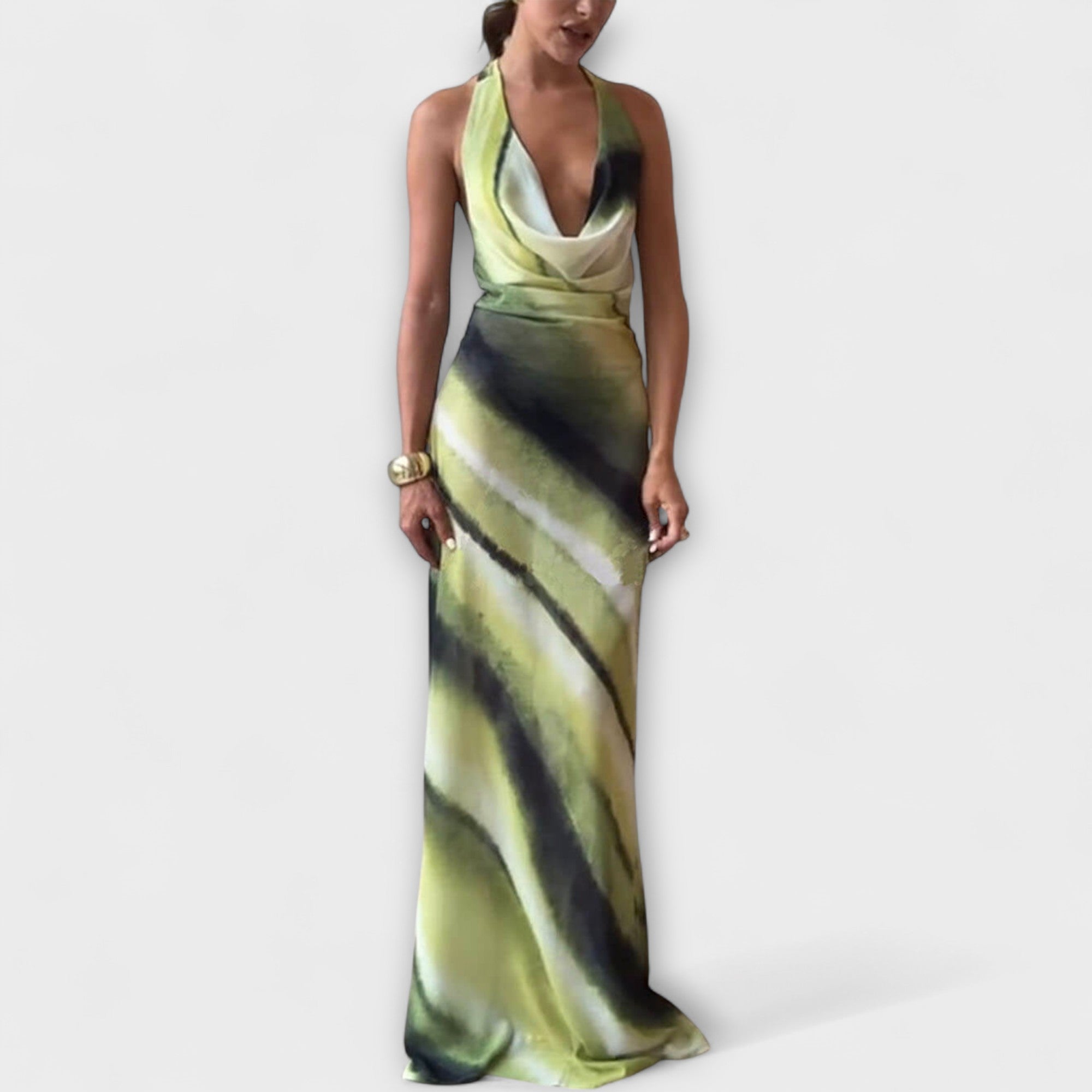 Classic tie-dye gradient maxi dress