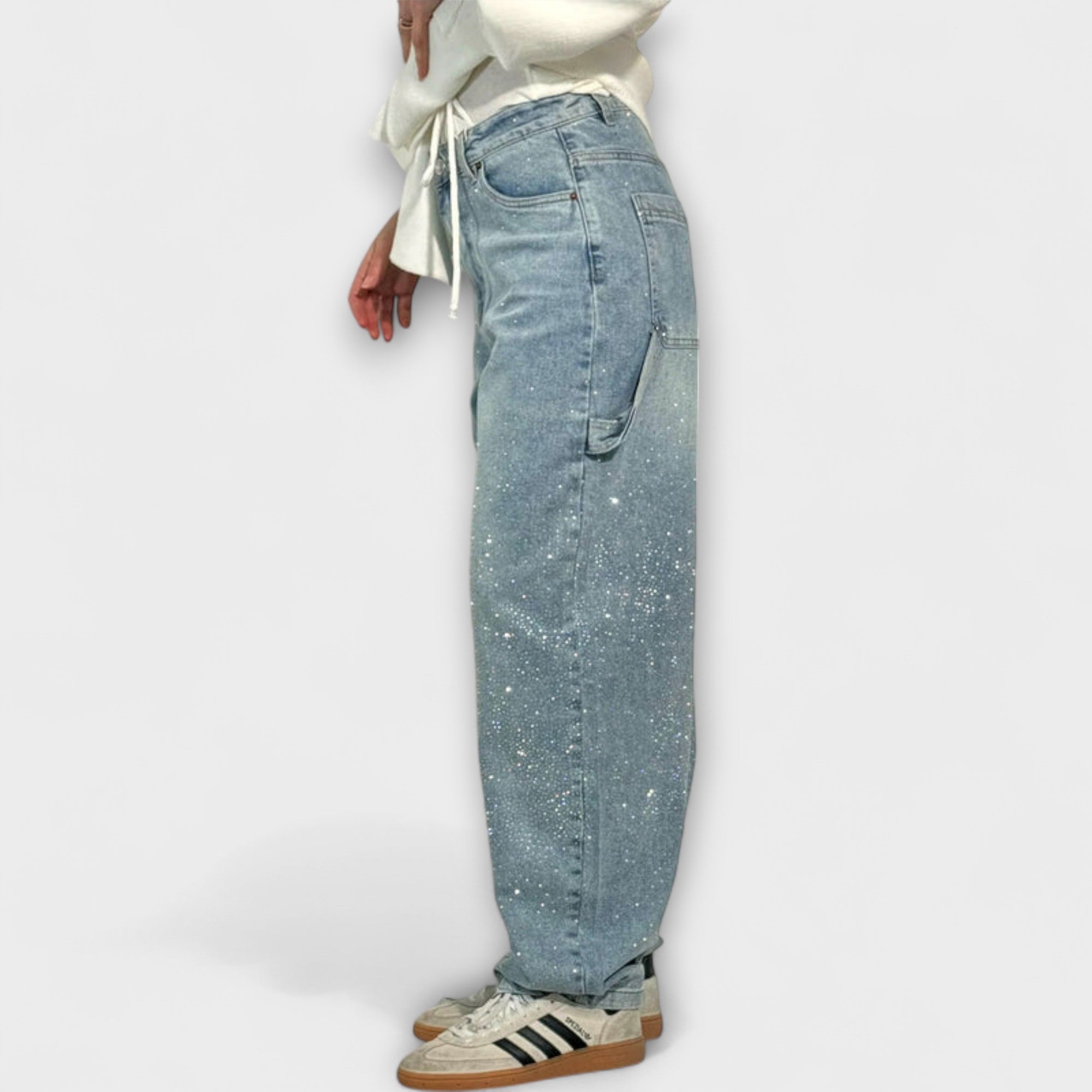 Fable - Shine Denim Jeans in Balloon Carpenter Style