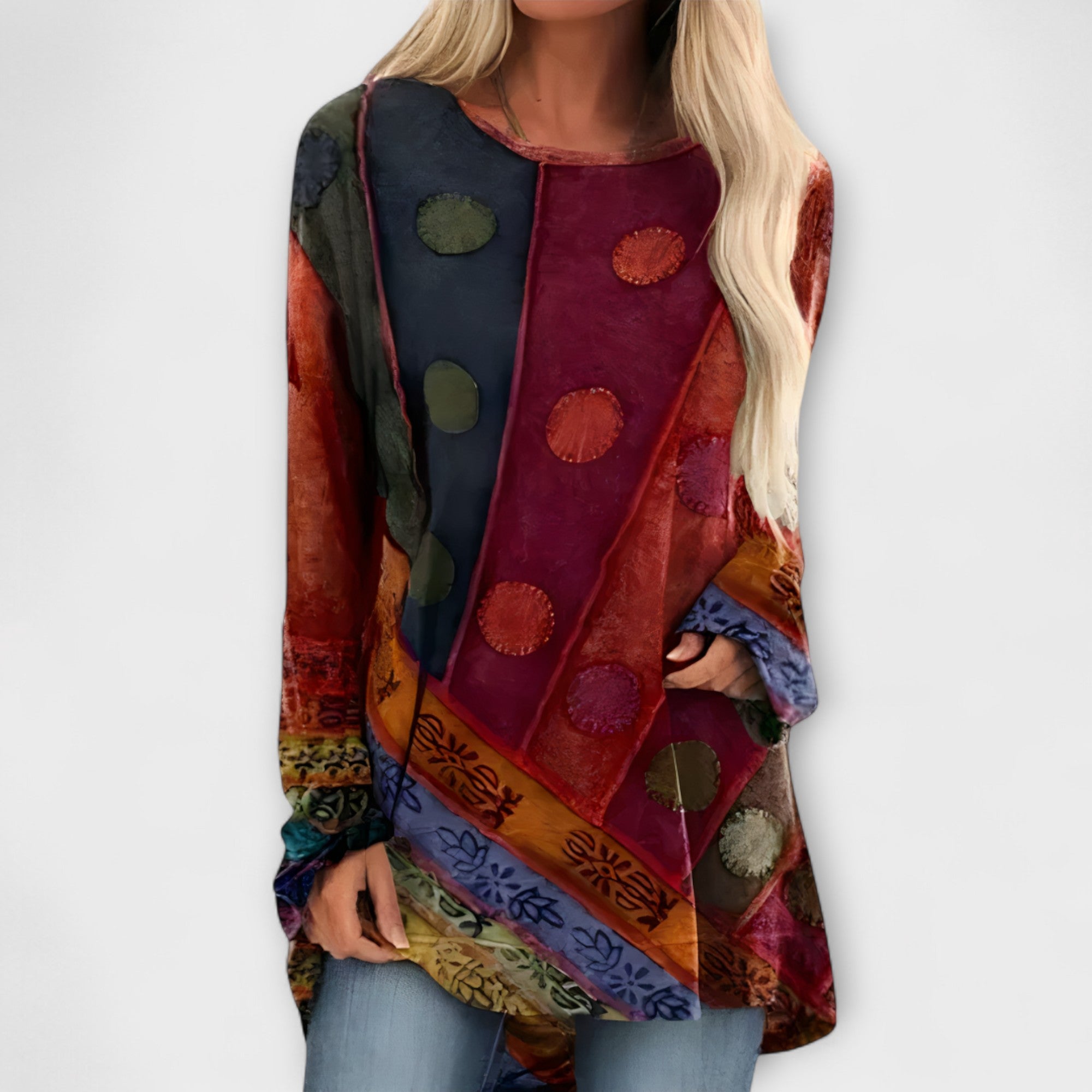Stylish Women's Blouse with Ethnic Print