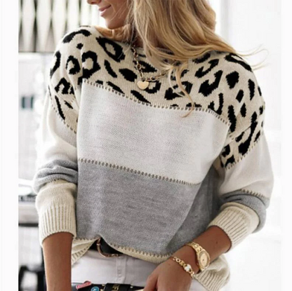 Cheyenne - Casual Sweater with Leopard Design