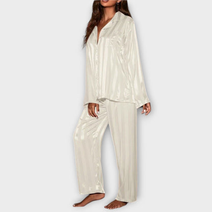Bella Striped Satin Pyjama Set